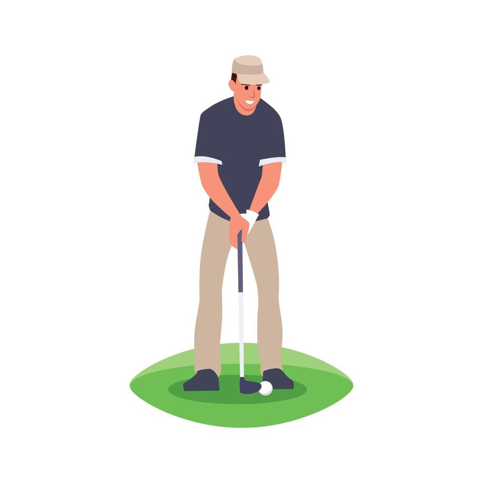 Illustration of a Golfer with a Golf Club vector