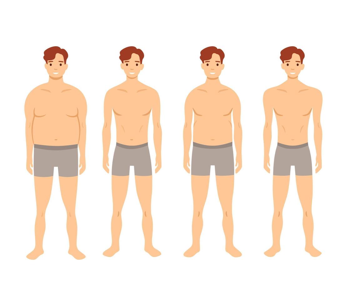 Human body shapes. Male figures types set. Vector illustration 8384940 ...