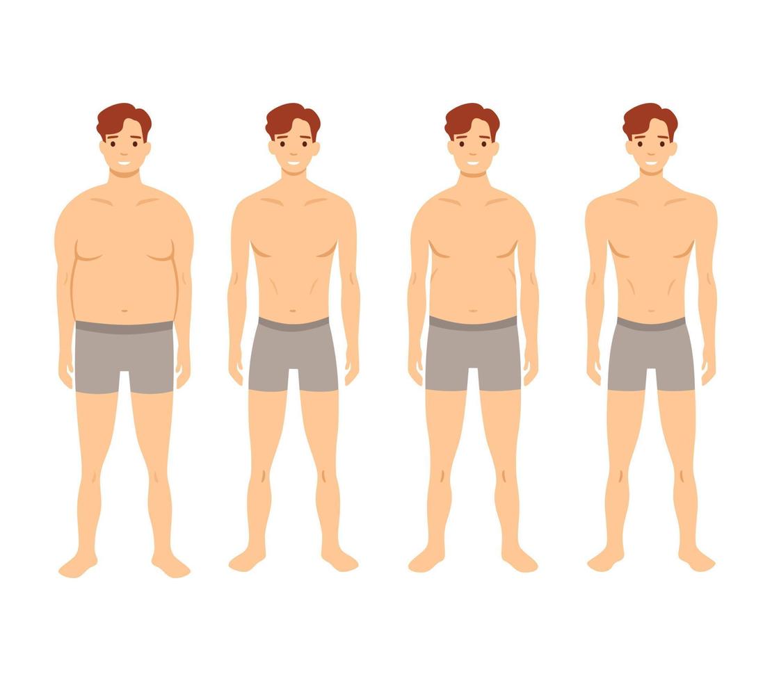 formas del cuerpo humano. conjunto de tipos de figuras masculinas. ilustración vectorial vector