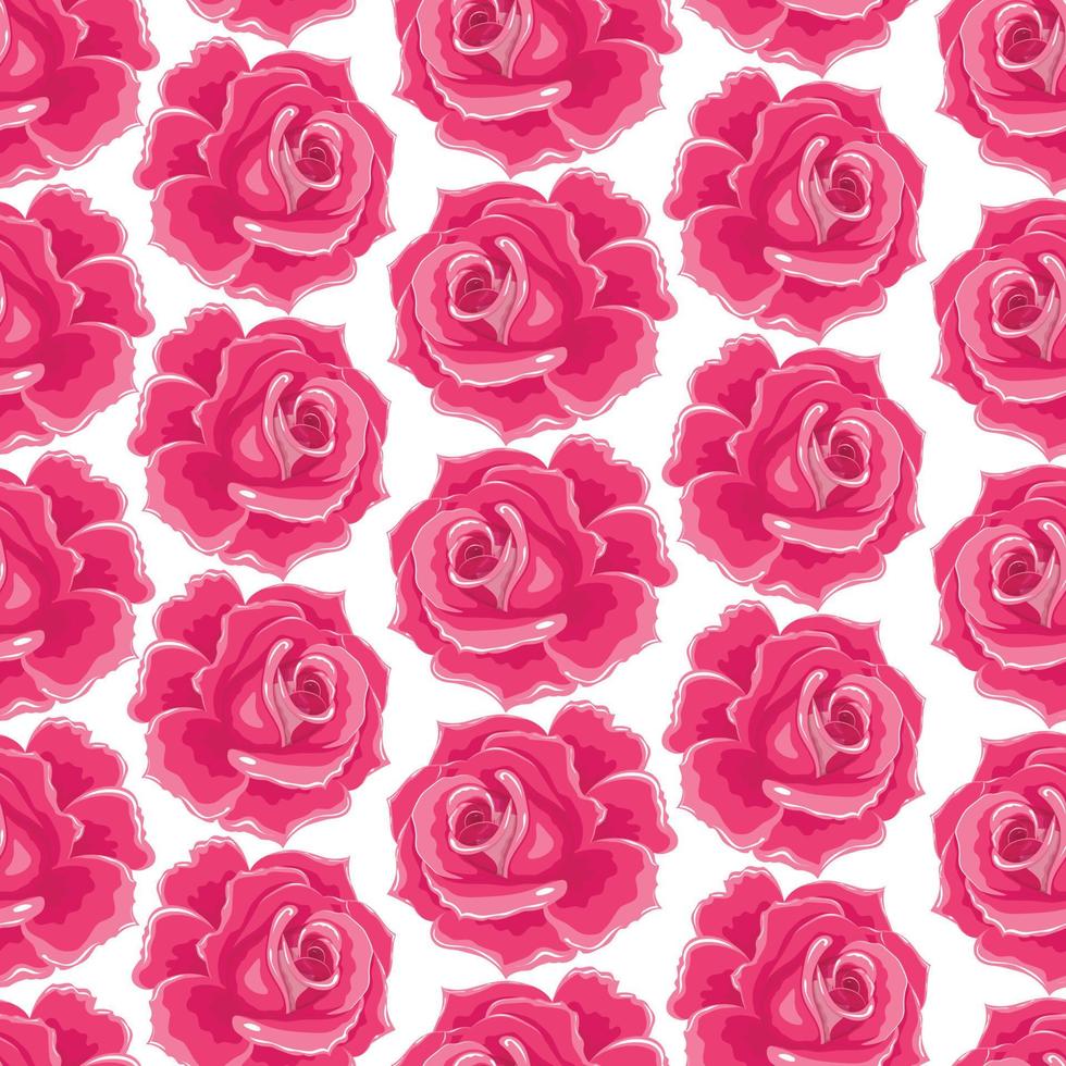 patrones sin fisuras con rosas rosadas en estilo plano vector