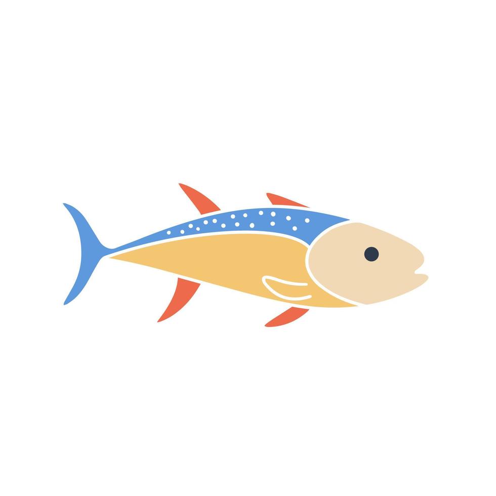 icono de color de pescado ilustración vectorial aislada vector