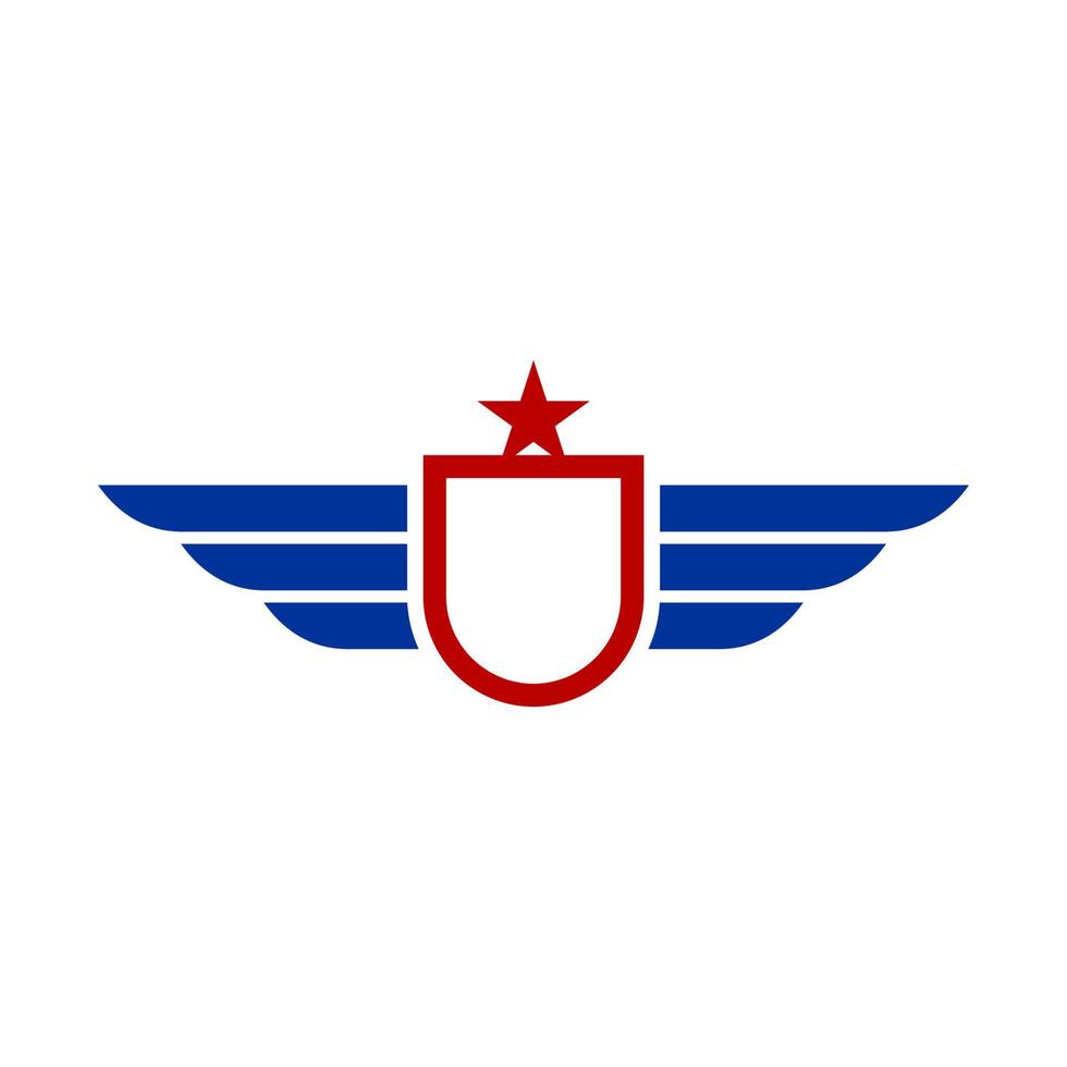 Wing Shield logo. Wing shield icon. Security or protection logo. Wing shield vector illustration.