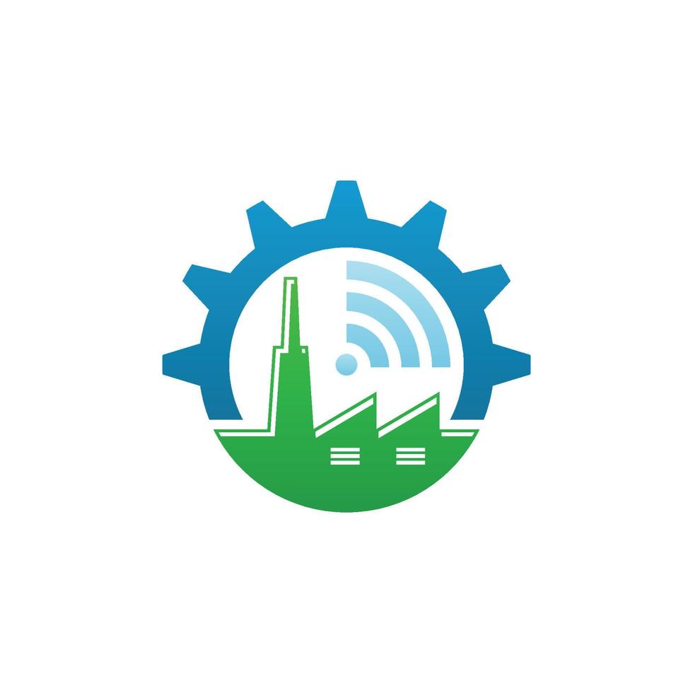 Smart Industry logo. Wireless industry icon. Industry vector illustration