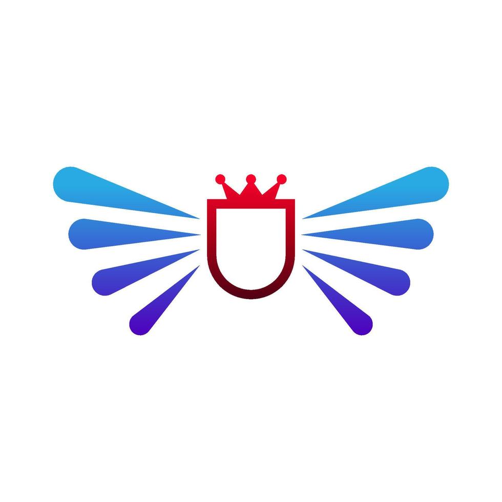logotipo de escudo de ala. icono de escudo de ala. logotipo de seguridad o protección. Ilustración de vector de escudo de ala.