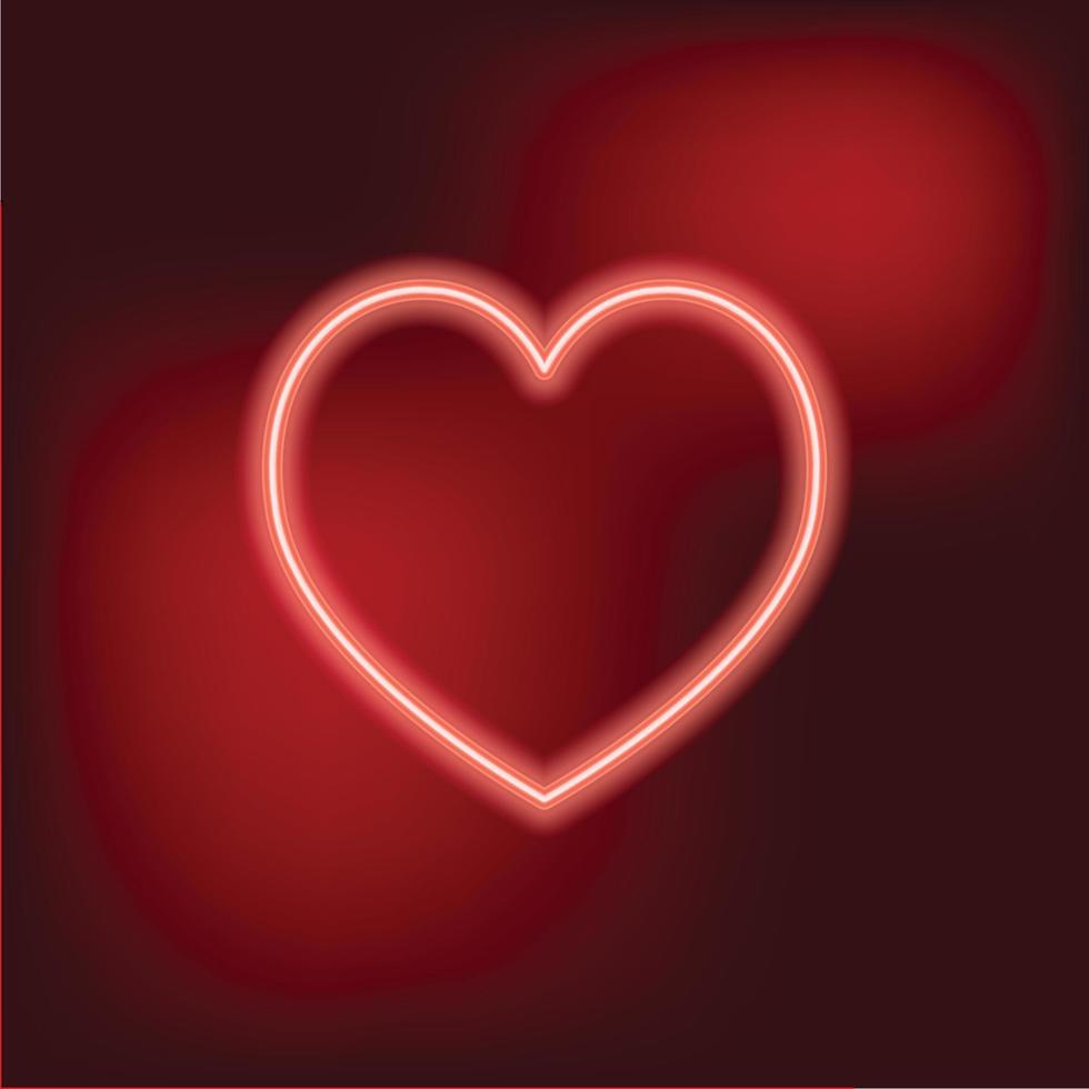 icono del corazón de amor. logotipo de amor. símbolo del corazón de amor. efecto de brillo de neón de ilustración de vector de corazón de amor.