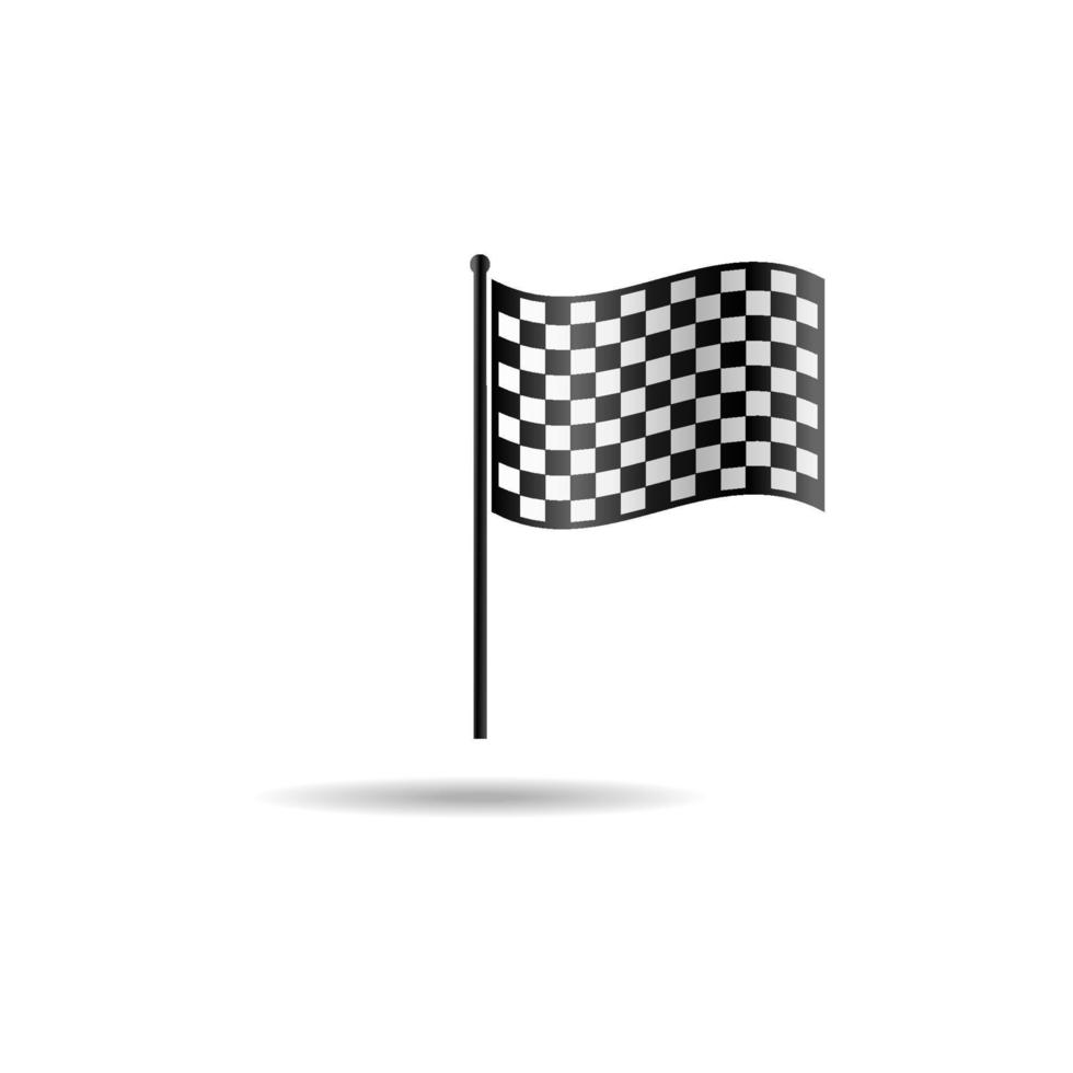 Checkered flag vector. Checkered flag icon. Checkered flag illustration. Race finish symbol vector