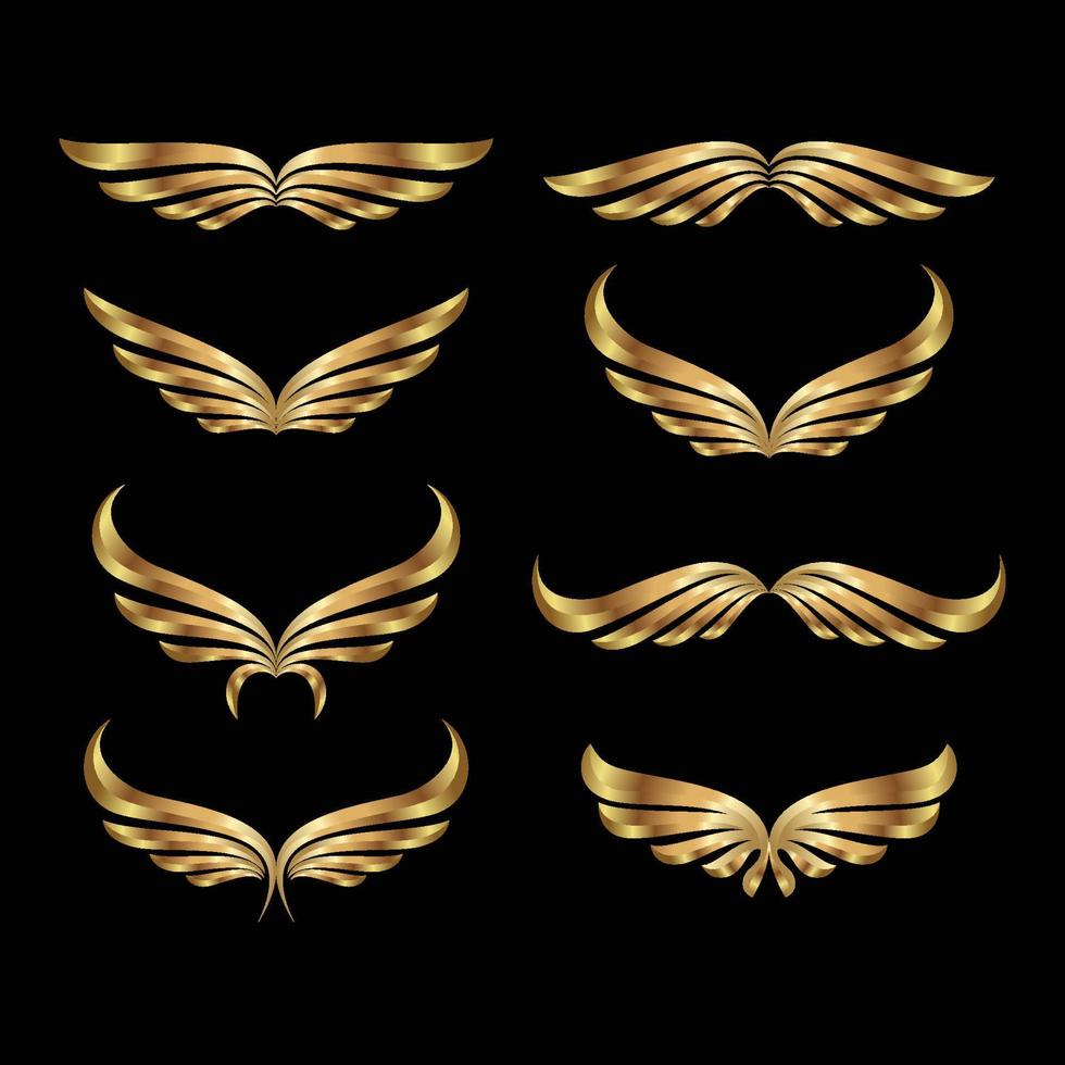 Golden wings icon. Wings logo. Wings vector illustration.