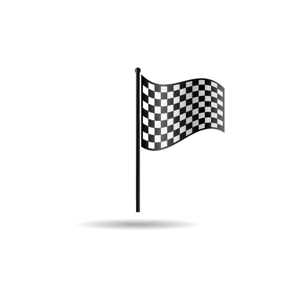 Checkered flag vector. Checkered flag icon. Checkered flag illustration. Race finish symbol vector