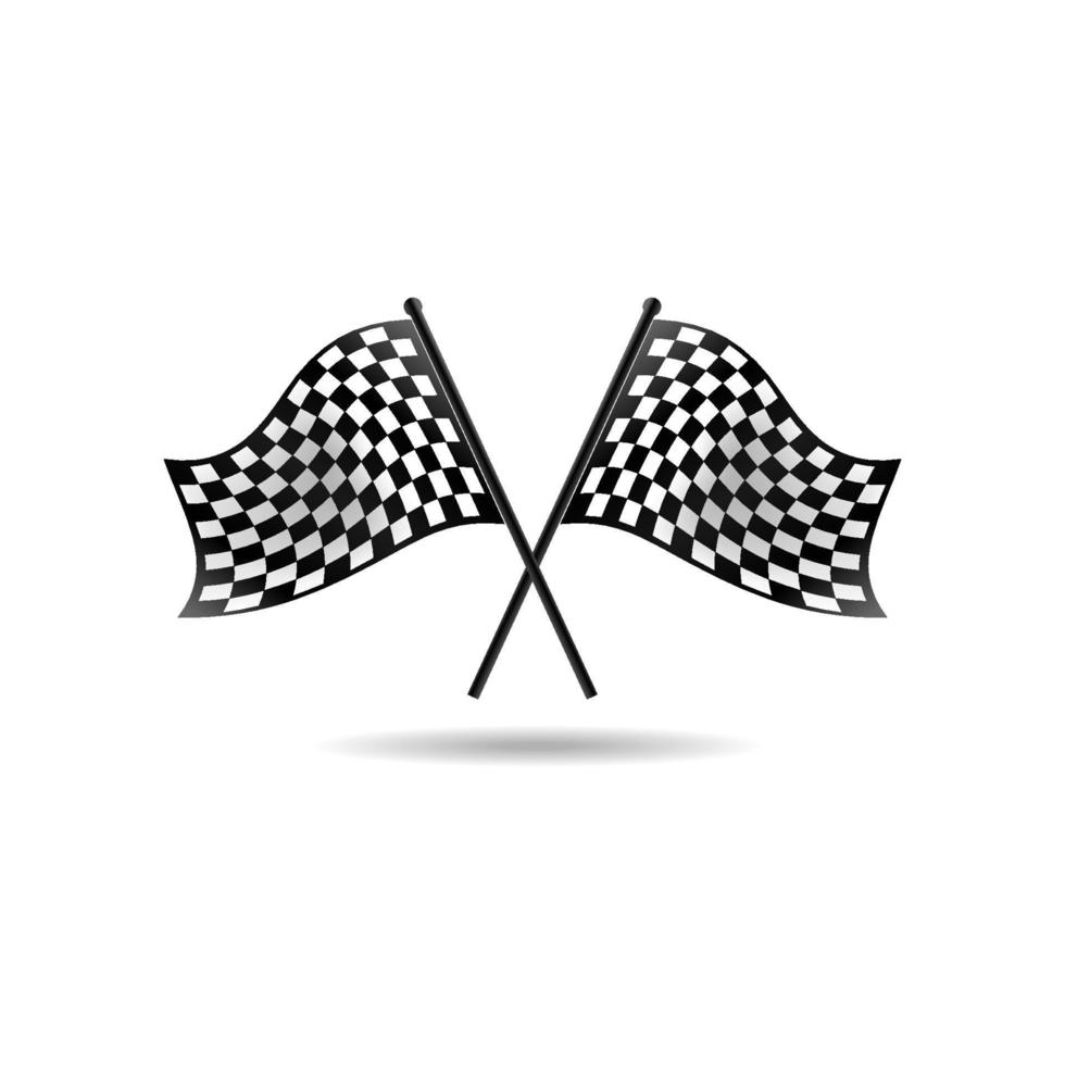 Checkered flag vector. Checkered flag icon. Checkered flag illustration. Race finish symbol vector