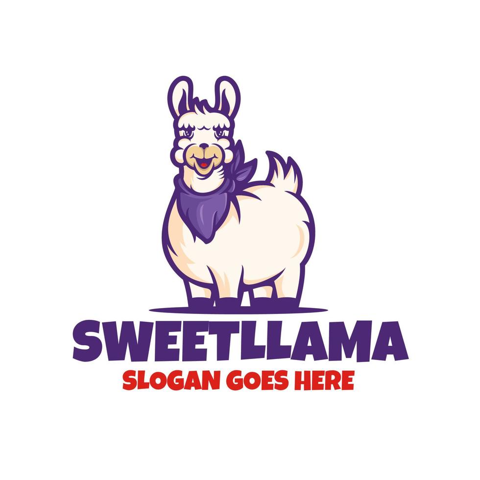 llama logo dibujos animados mascota lindo vector