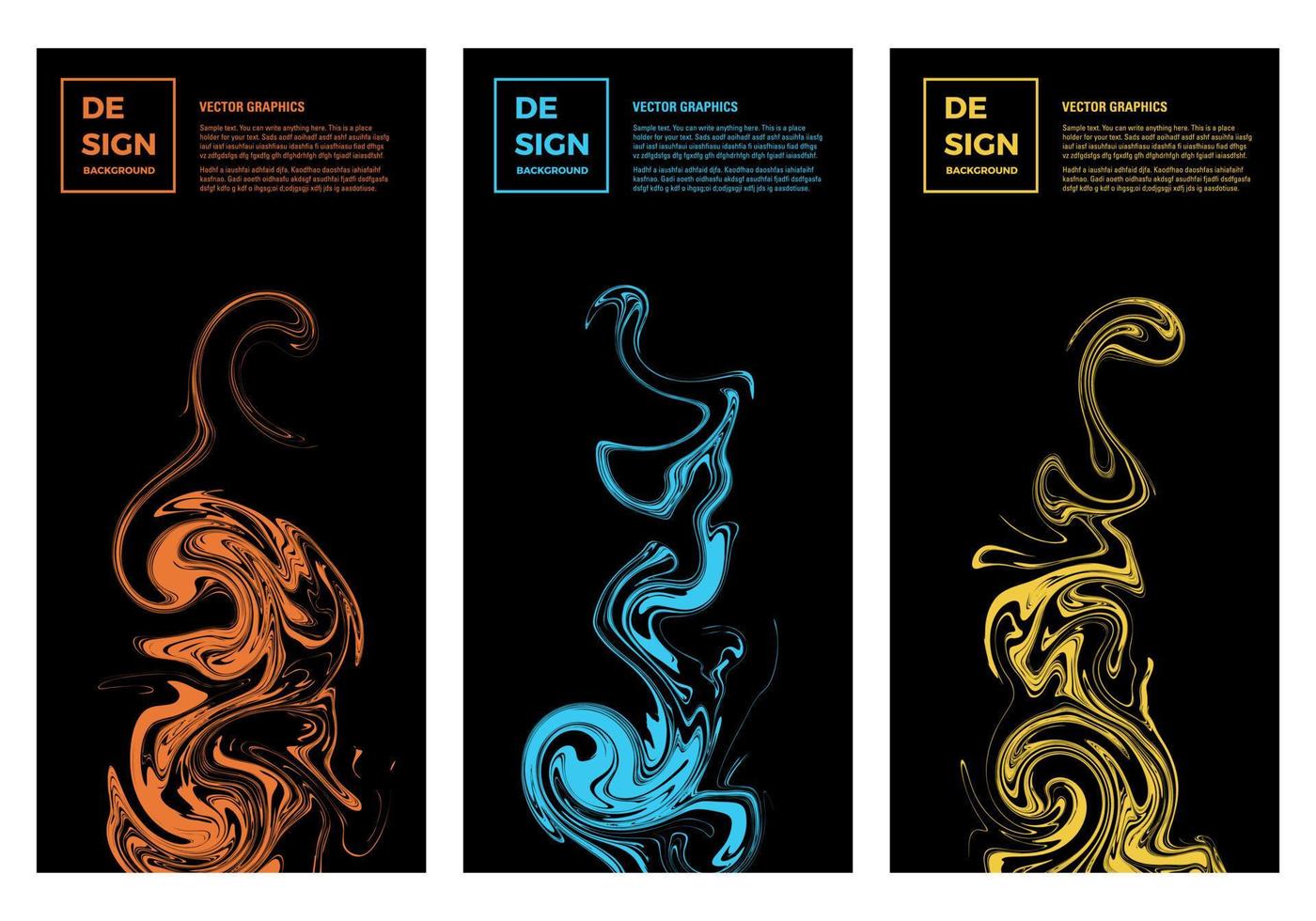 Background with colored abstract ink liquid. Vector set for flyers, posters, banners, invitations and more