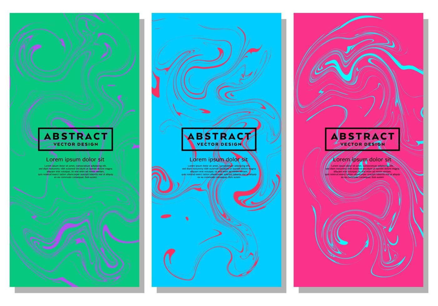 Colorful background with abstract liquid paint texture. vector set