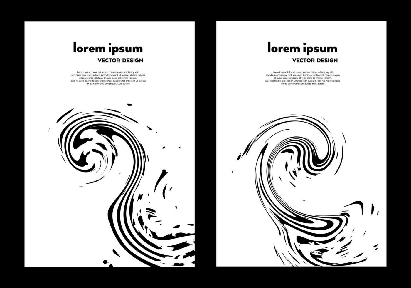 White background with black liquid abstract ornament vector
