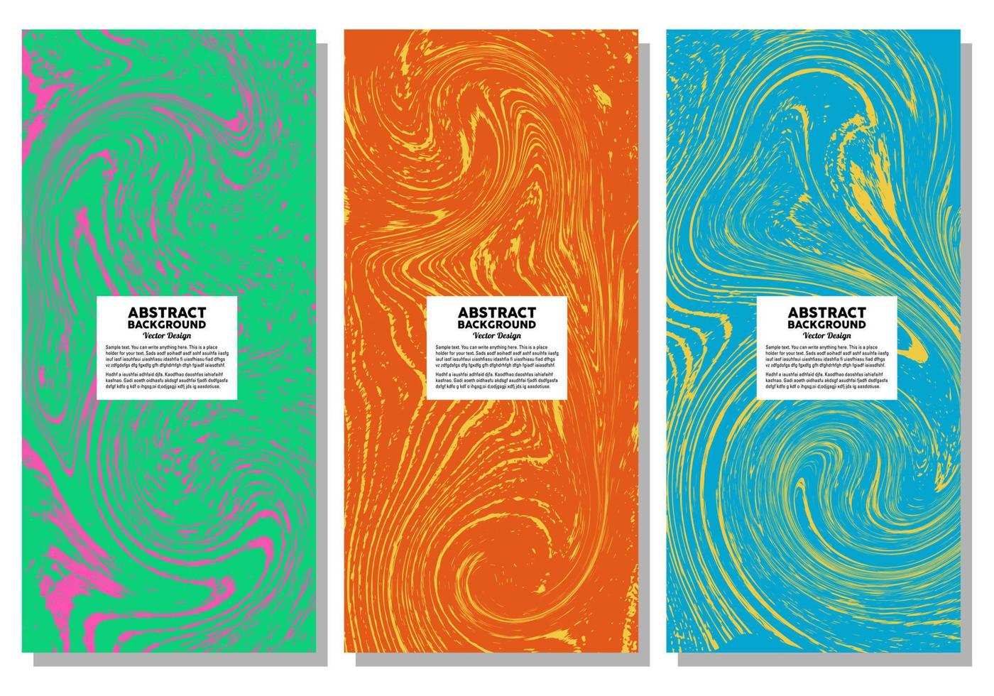 Color background with rough paint pattern in abstract style. vector set