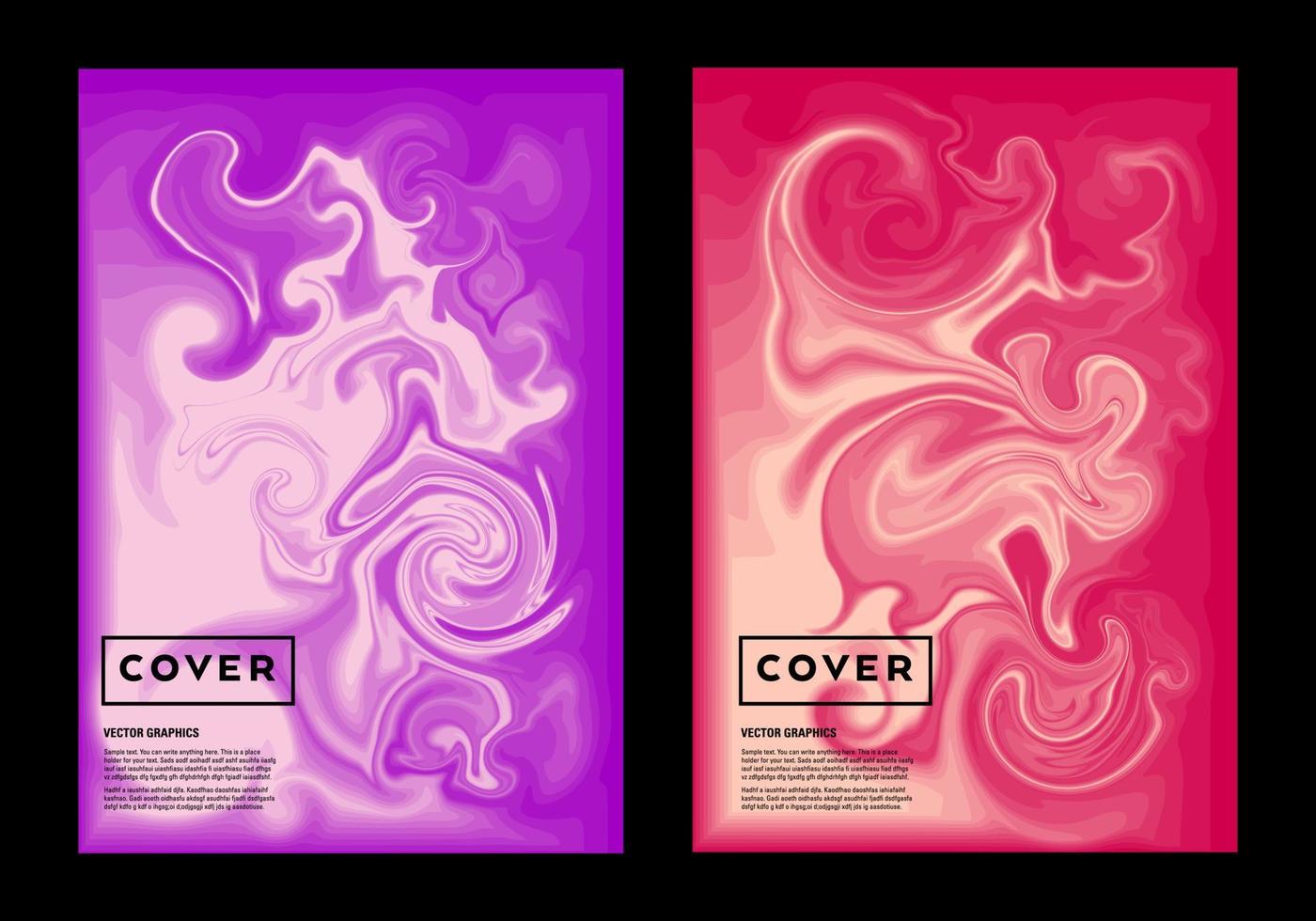 Colorful cover designs with abstract paint patterns for invitation designs, banners, flyers, posters and more vector