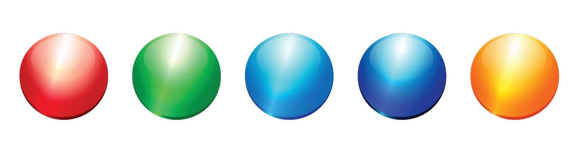 3D Style Glossy Round Buttons vector