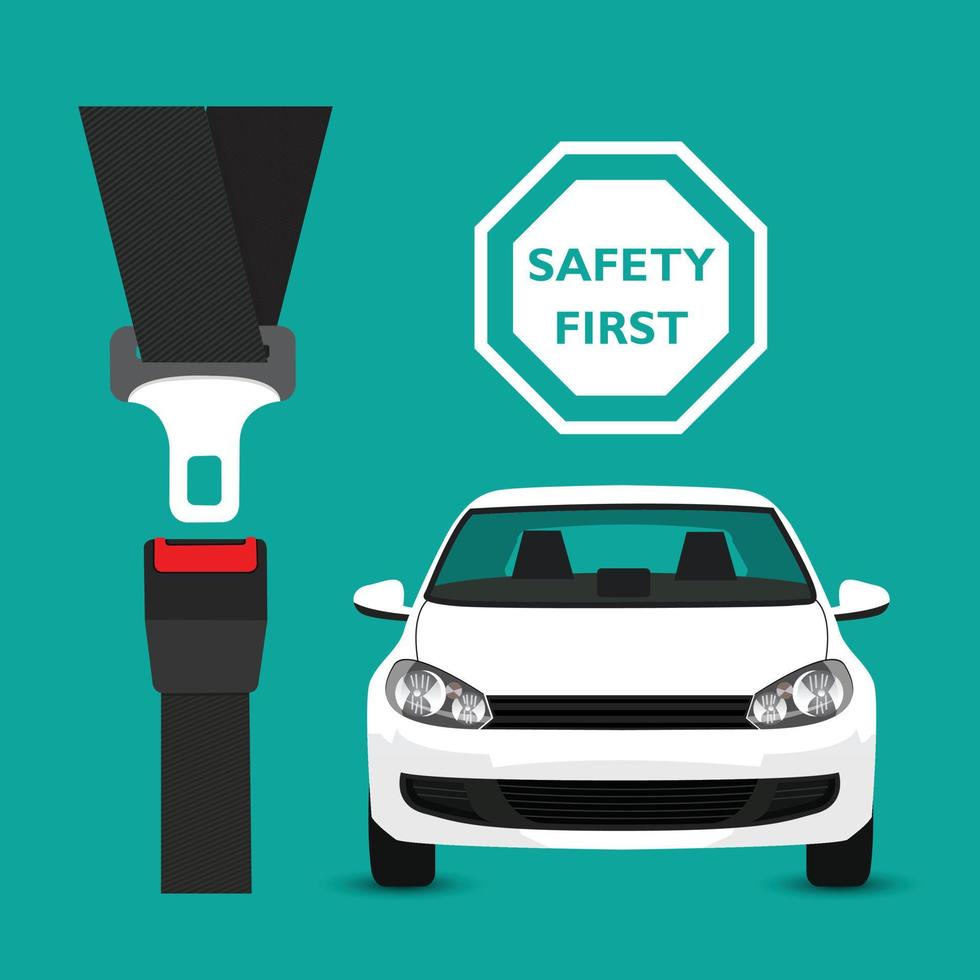 Safety first in car icon vector illustration.