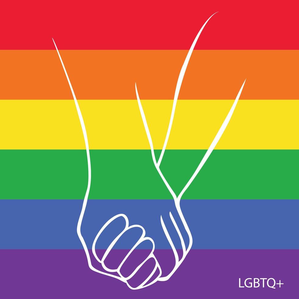 LGBT banner vector illustration, rainbow colour background.