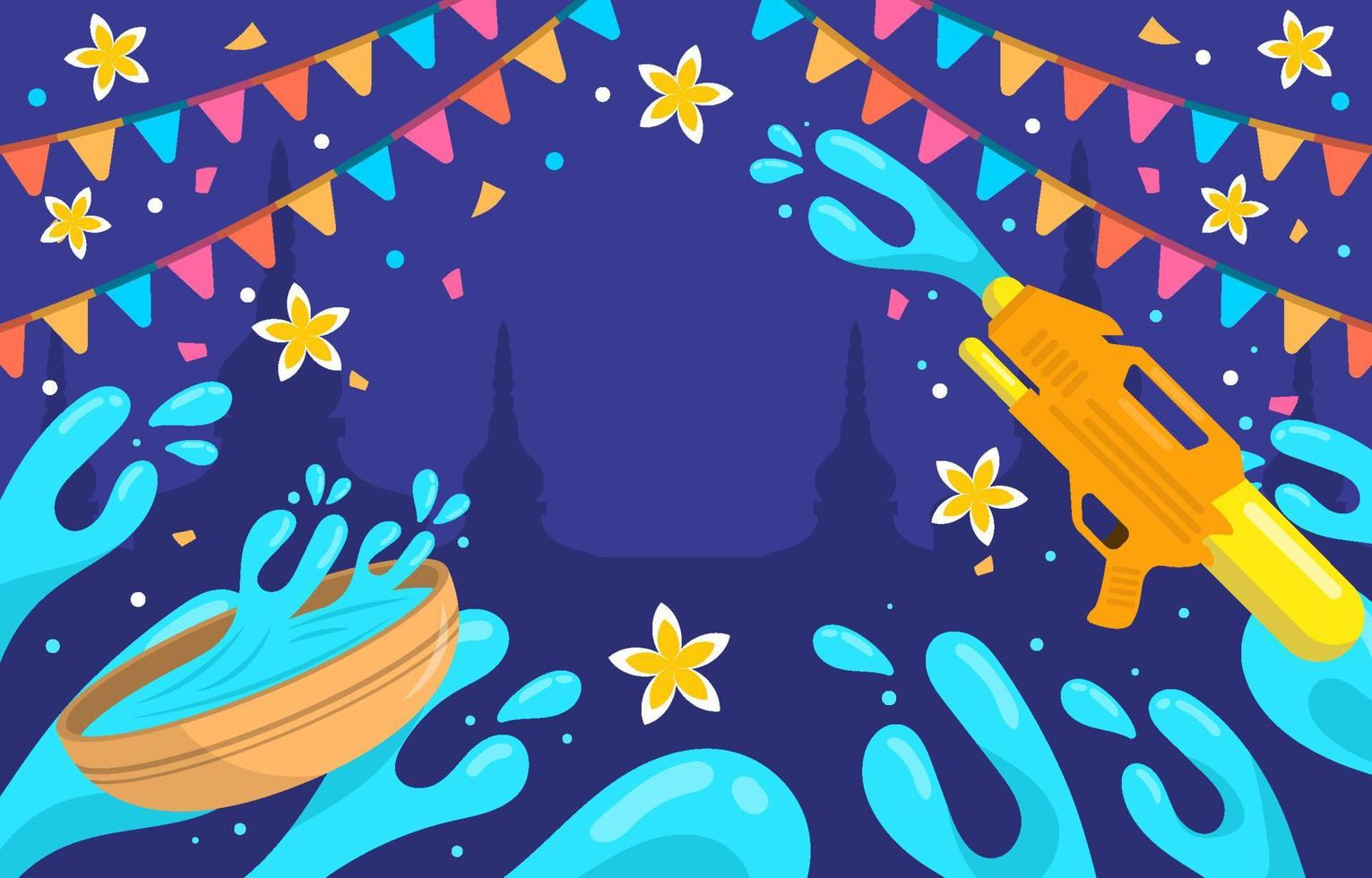 fondo de fiesta de songkran vector