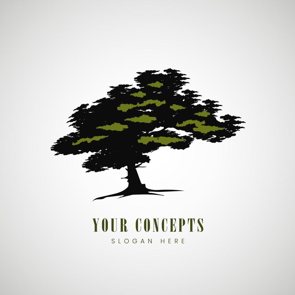 A Tree silhouettes sketch design on white background and Forest and park pines concepts nature illustration design vector