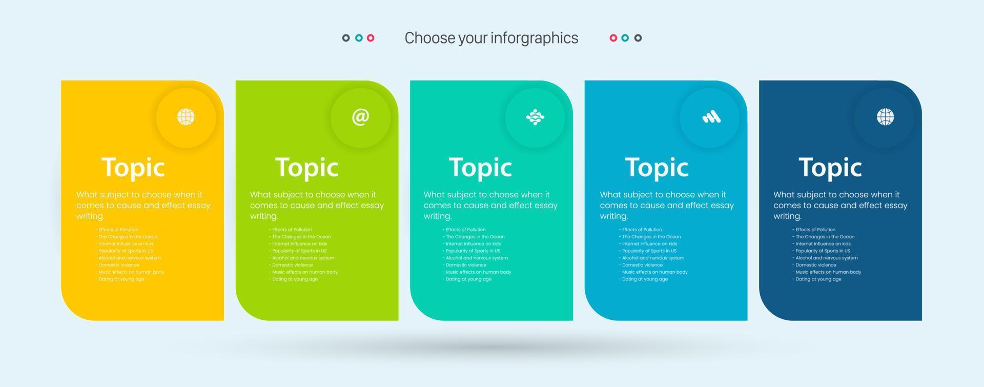 Steps or Options of infographic Process chart with blue and yellow pannels. Infographic template with 6 options or steps, business template for presentation Objects vector