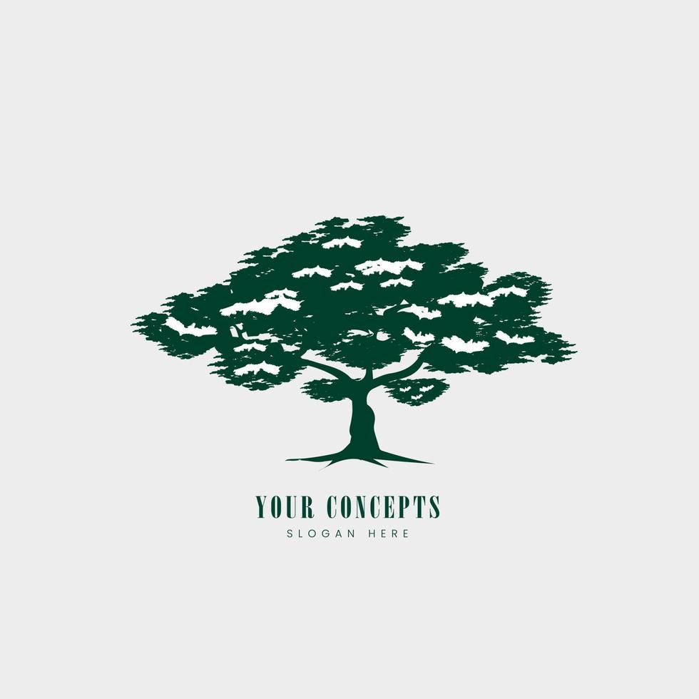 Tree silhouettes sketch on white background in nature illustration design vector