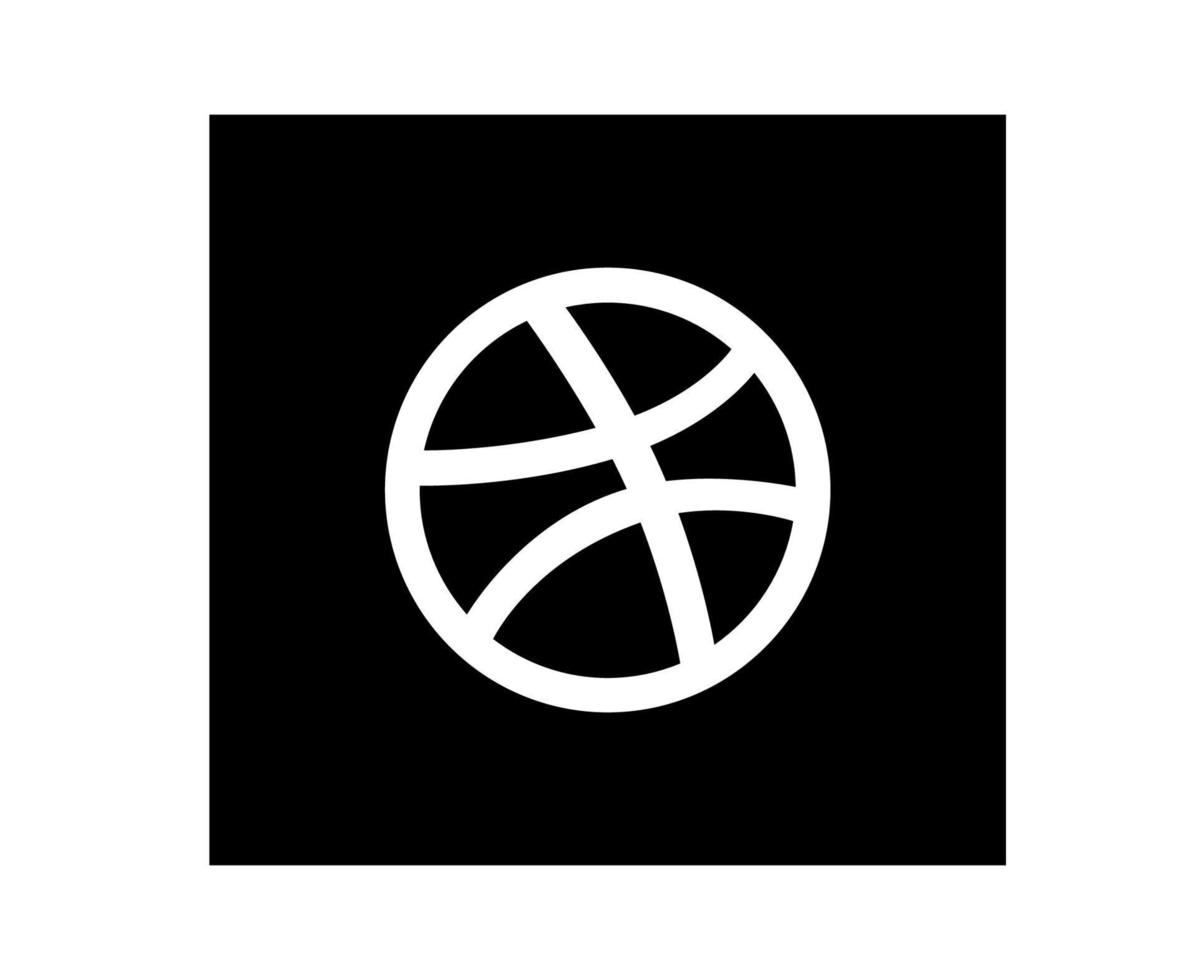 Dribbble social media icon Abstract Symbol Design Vector illustration