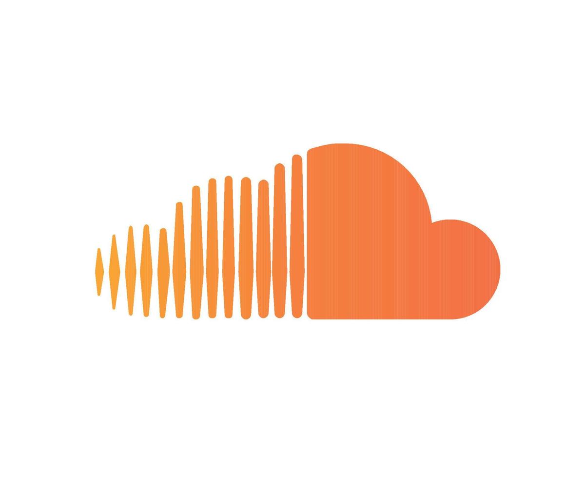 Ilustración de vector de diseño de símbolo abstracto de logotipo de redes sociales de soundcloud