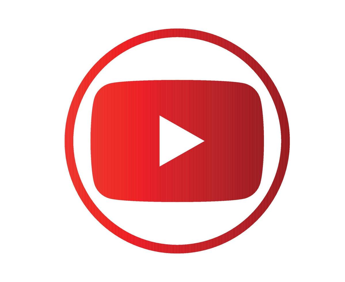 Ilustración de vector de símbolo de icono de diseño de logotipo de redes sociales de youtube