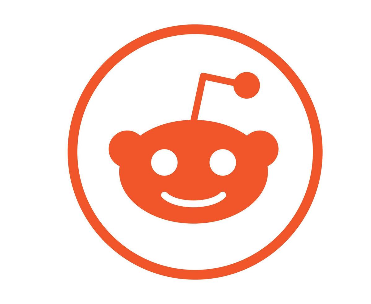 Reddit social media icon Abstract Symbol Vector illustration