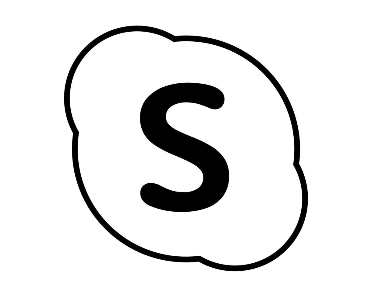 Ilustración de vector de elemento de diseño de símbolo de icono de redes sociales de skype