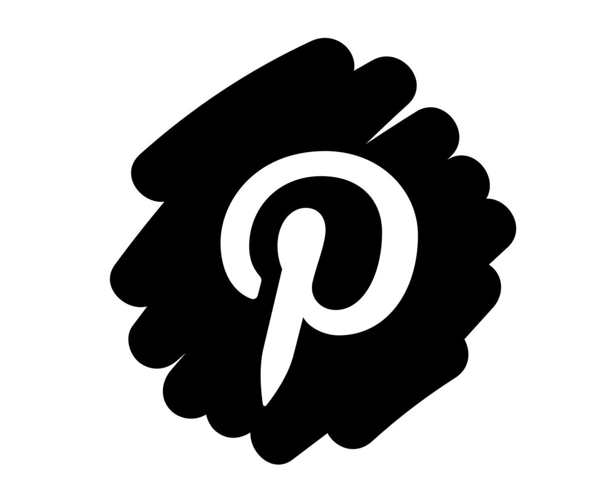 pinterest redes sociales icono logotipo abstracto símbolo vector ilustración