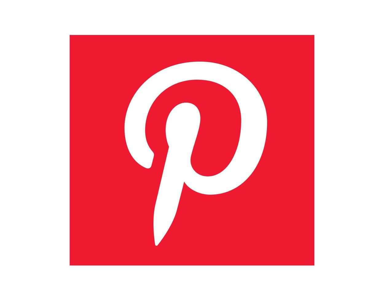 Pinterest social media icon Symbol Element Vector illustration