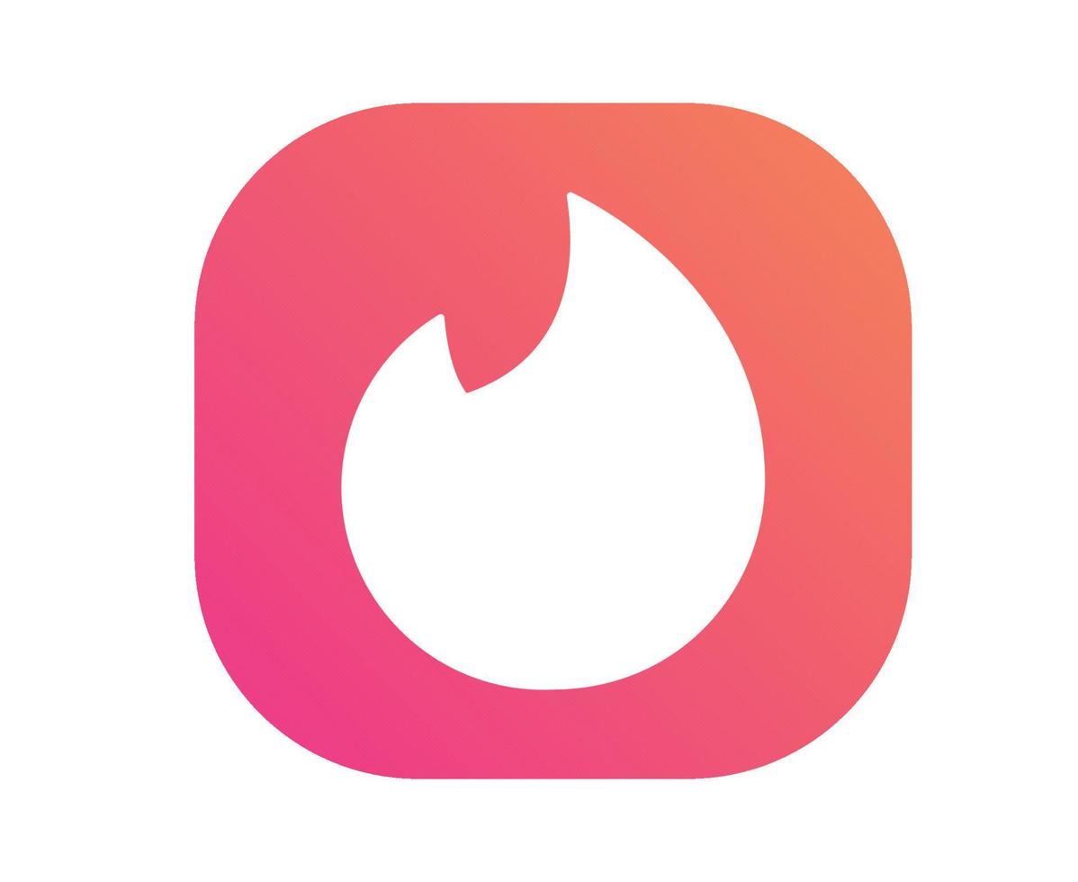 tinder redes sociales icono símbolo diseño abstracto vector ilustración