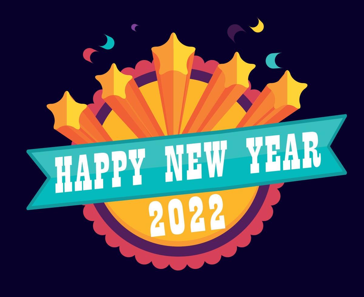 Happy New Year 2022 Vector Abstract Illustration Colorful Design