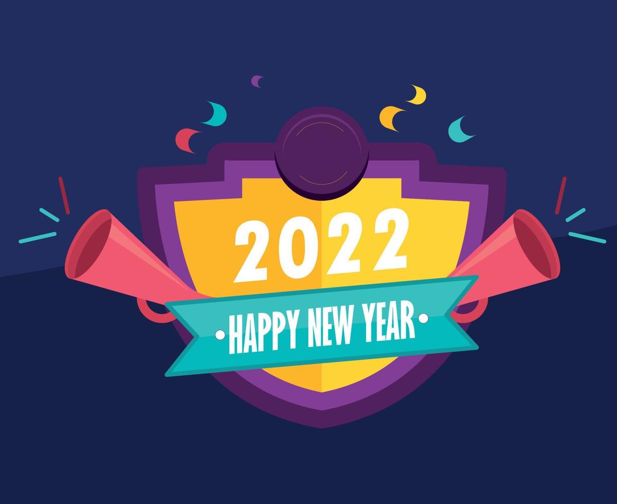 resumen feliz año nuevo 2022 vacaciones vector ilustración colorido