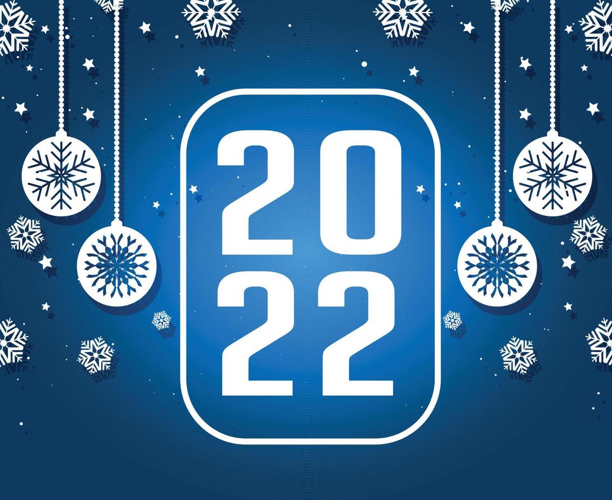 Holiday Happy New Year 2022 Abstract Vector Design White And Blue