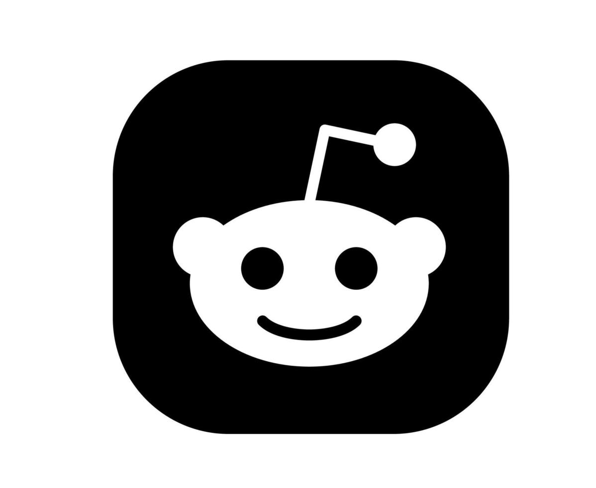 Ilustración de vector de elemento de diseño de símbolo de icono de redes sociales reddit