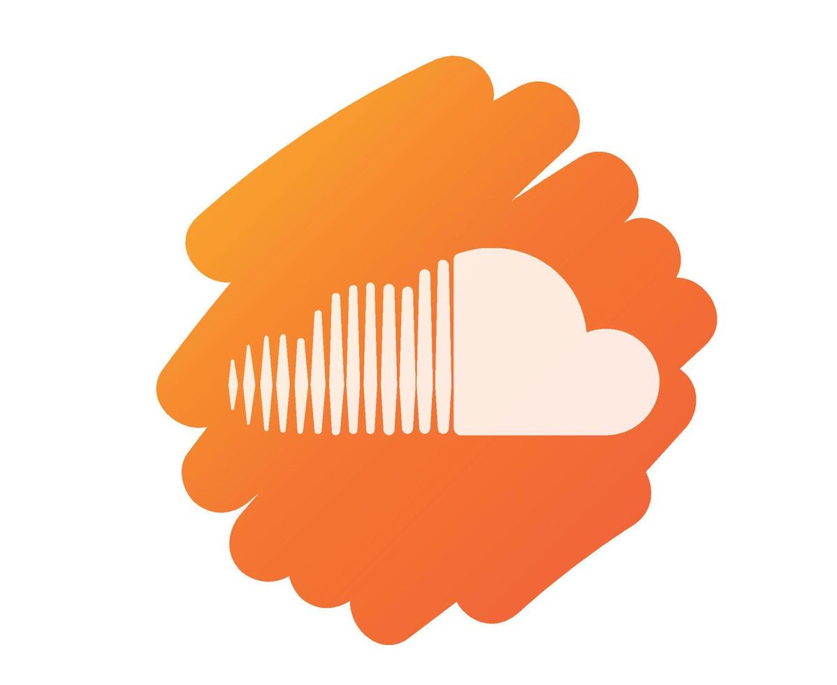 Ilustración de vector de diseño de logotipo abstracto de icono de redes sociales de soundcloud