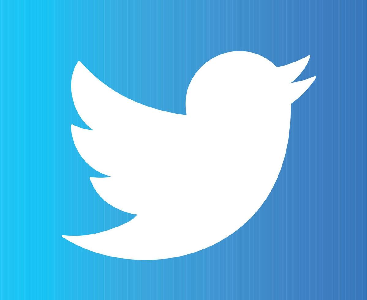 Ilustración de vector de elemento de diseño de logotipo de icono de redes sociales de twitter