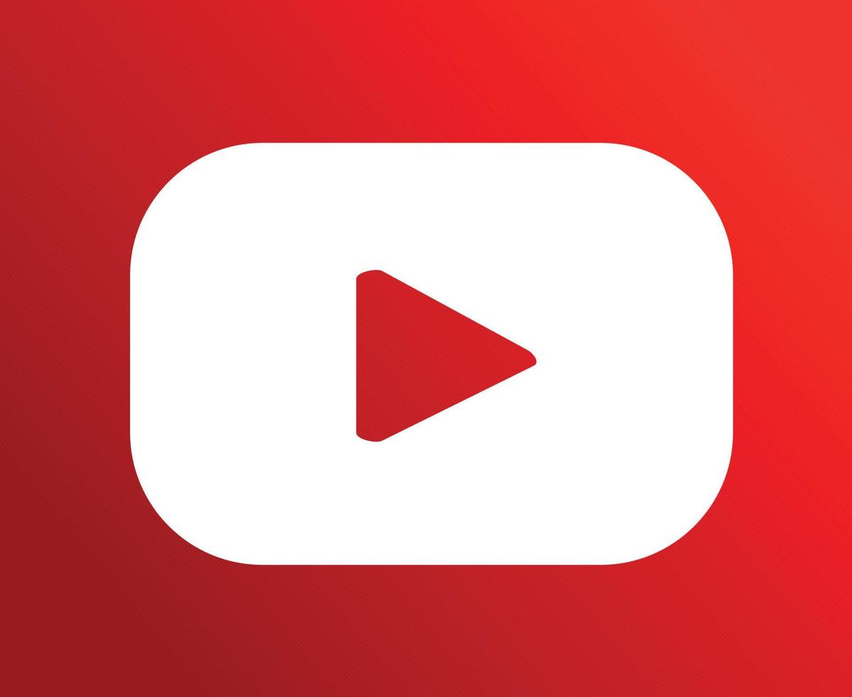 Ilustración de vector de símbolo de diseño de logotipo de icono de redes sociales de youtube