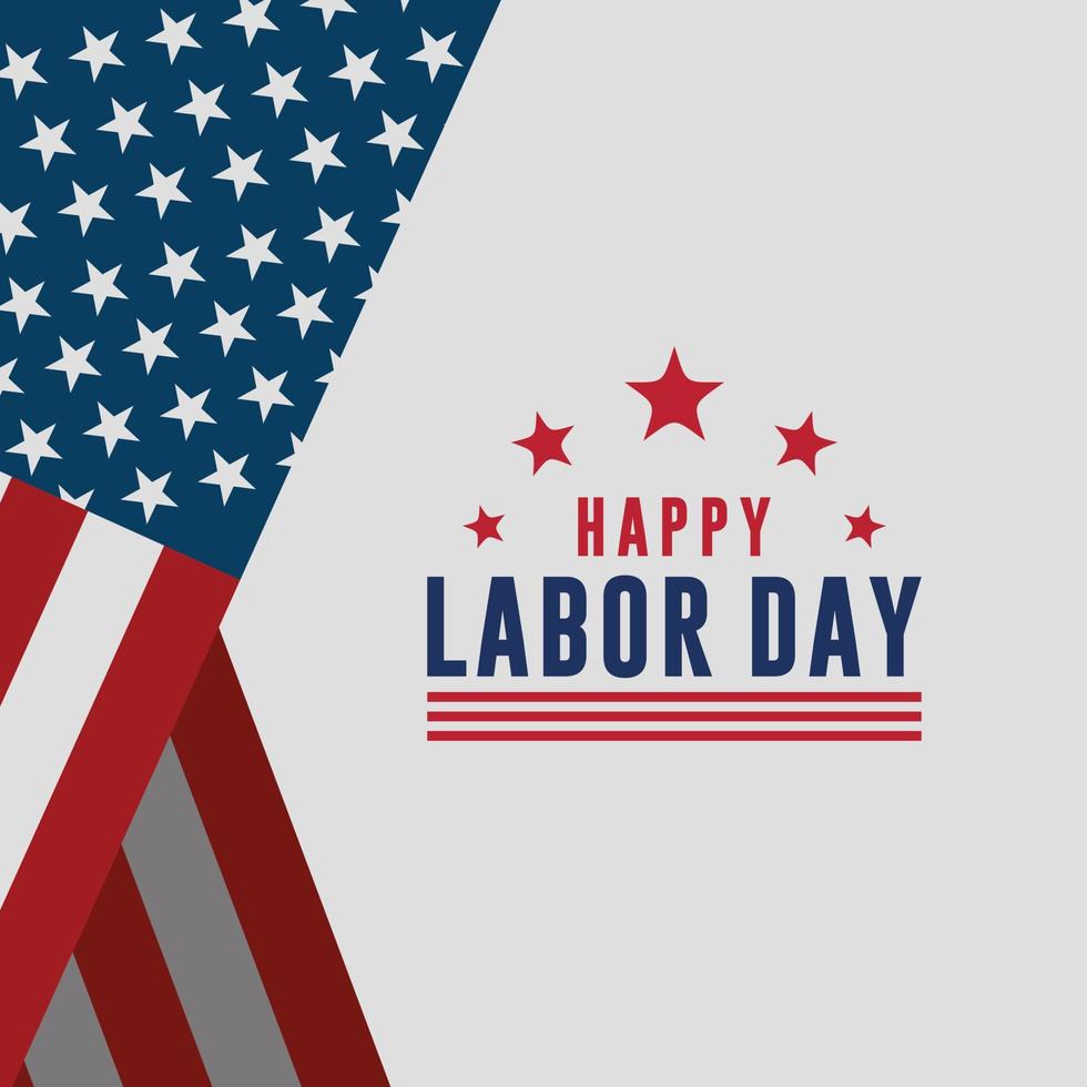 Happy Labor Day Vector greeting card or invitation card.