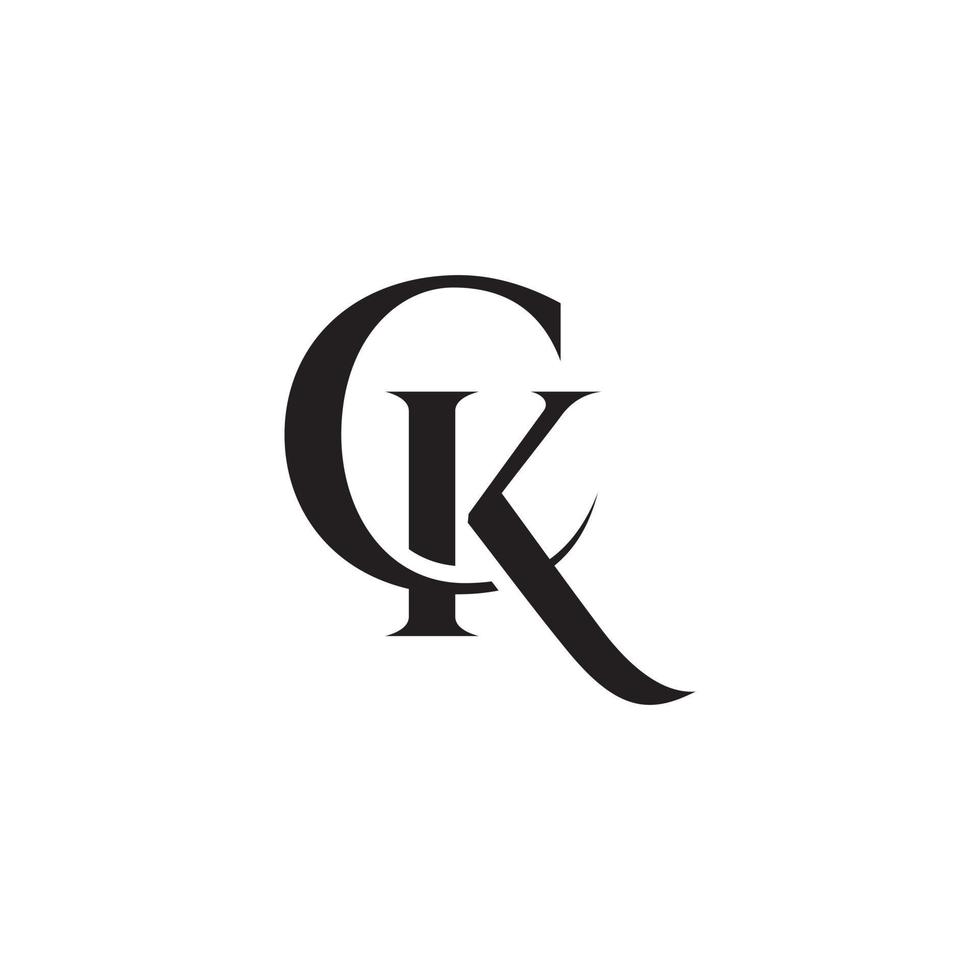 vector de diseño de logotipo de letra inicial ck o kc.