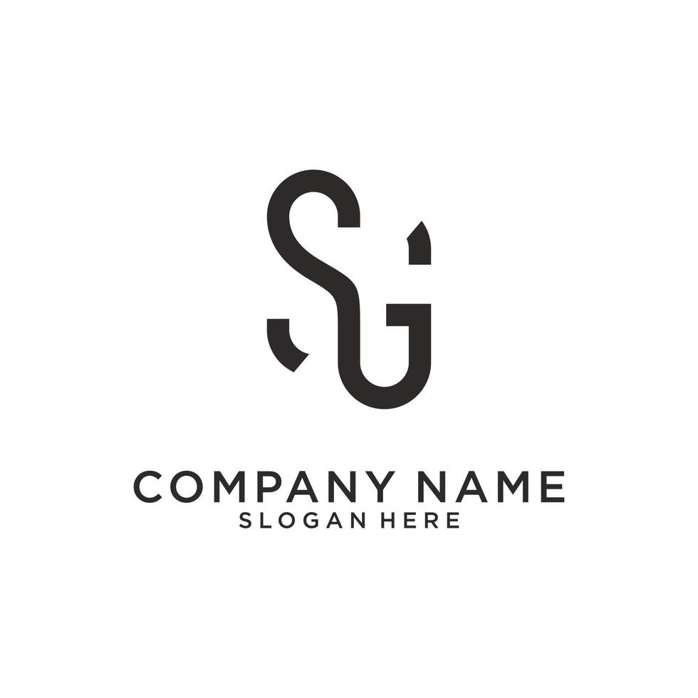 SG or GS letter logo design vector template.