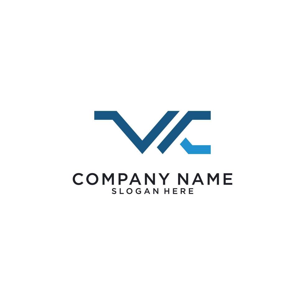 WC or CW initial letter logo design concept. vector