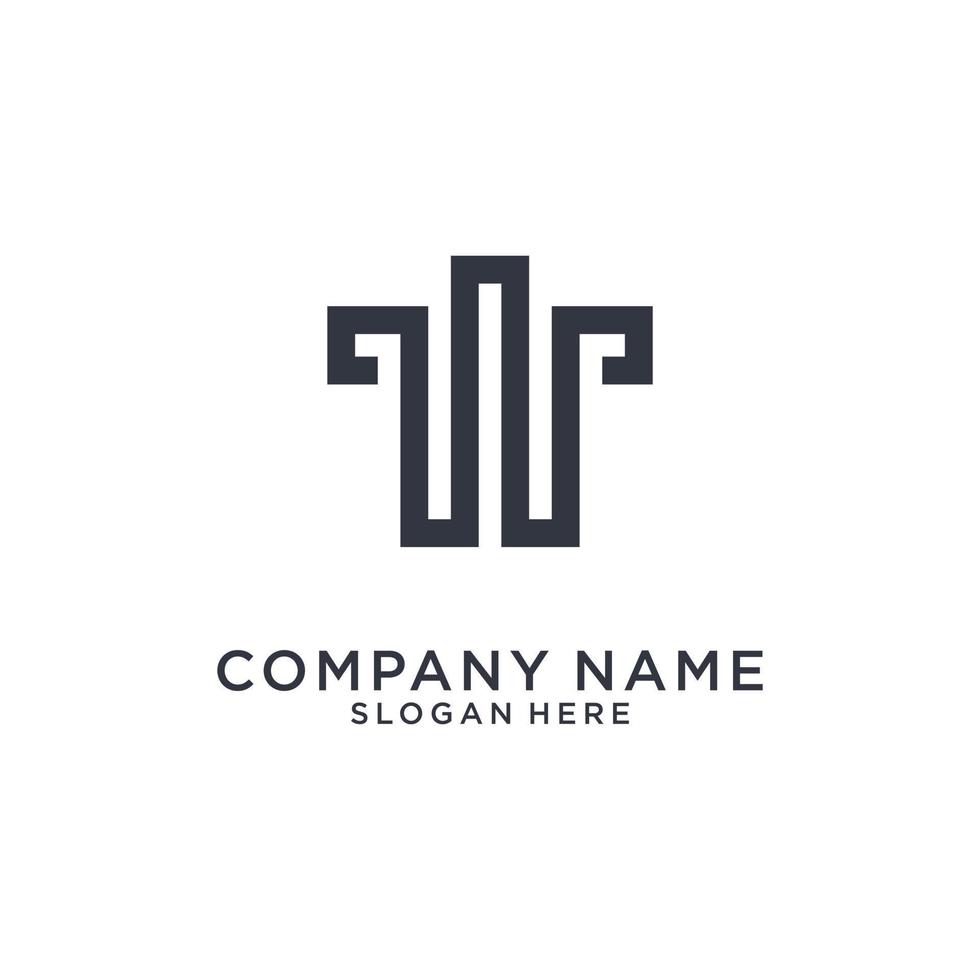 TT or T initial letter logo design vector. vector