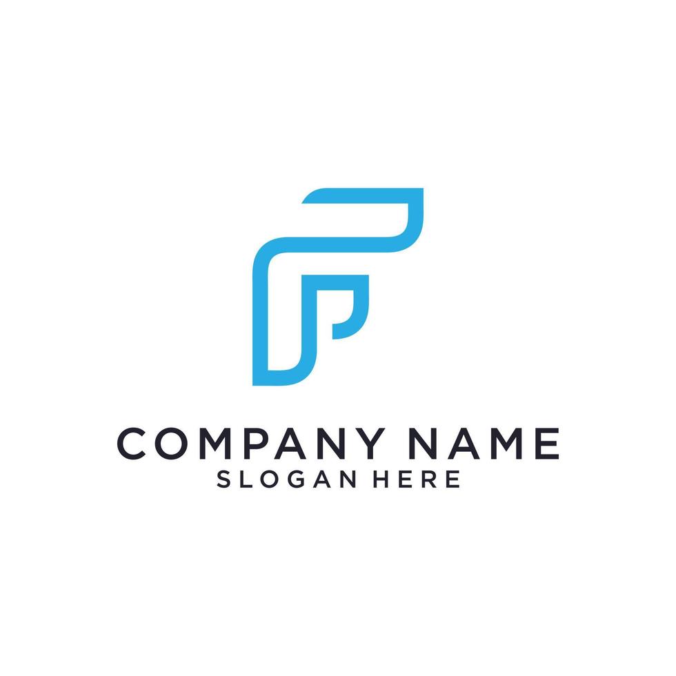 Initial letter F logo design template vector. vector