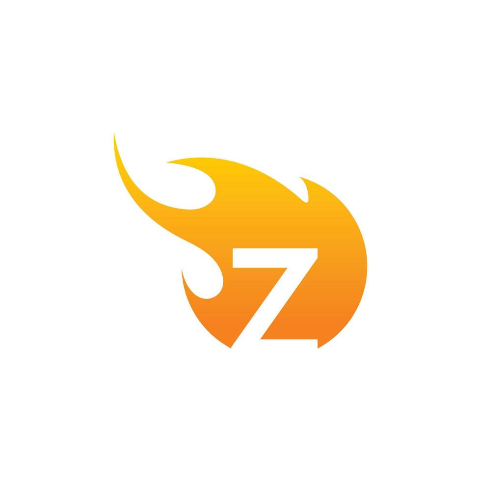 Initial Z letter with fire logo Vector design.