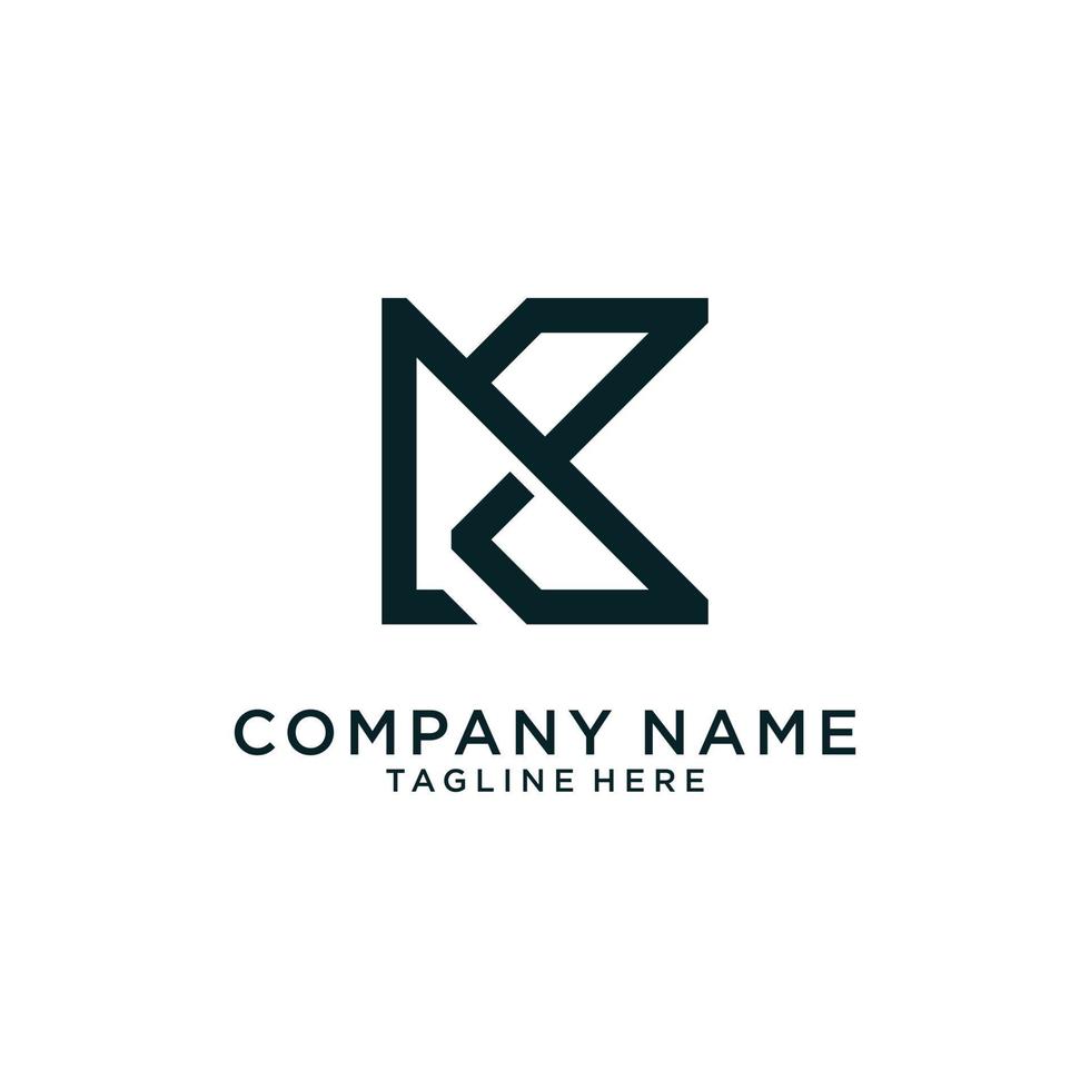 Initial K letter Logo design concept. Vector abstract letter K logo.
