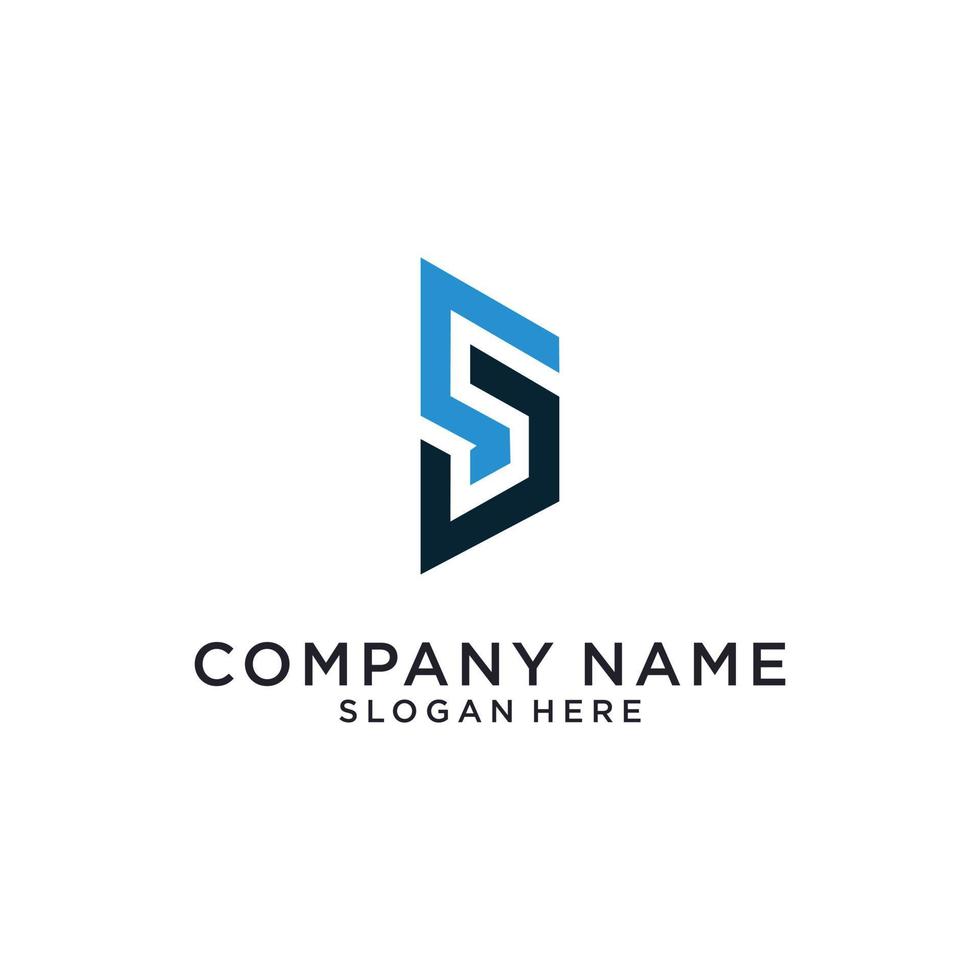 SD or DS initial letter logo design vector template.